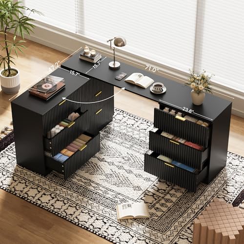 L-Shaped Rotatable 9 Drawer Dresser for Bedroom, view 8