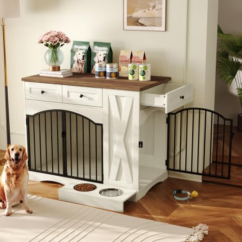 Farmhouse Style Dog Crate Furniture, Dog Kennel End Table for Large Dog, view 5