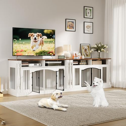 63 Inch Double Dog Crate TV Stand, view 4