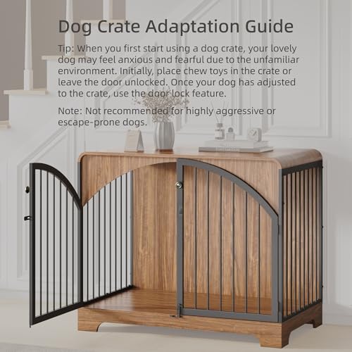40" Farmhouse Dog Crate Furniture for Large/Medium Dogs, view 7