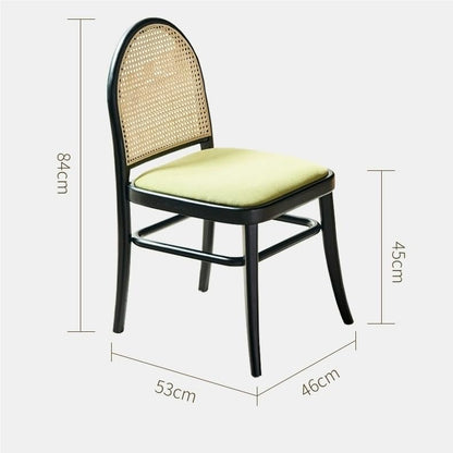 SONGCHAO Meeting Scandinavian Wicker Dining Chair Furniture Coffee Shop Backrest Household Retro Chairs Bedroom Chair