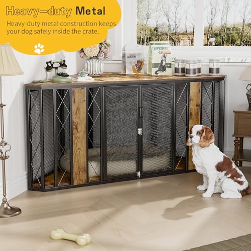Spacesea Extra Large Corner Dog Crate Furniture, Heavy Duty Indoor Dog Kennel, view 7