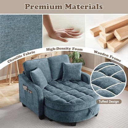 Oversized Chaise Lounge Chair Indoor with Ottoman, view 6