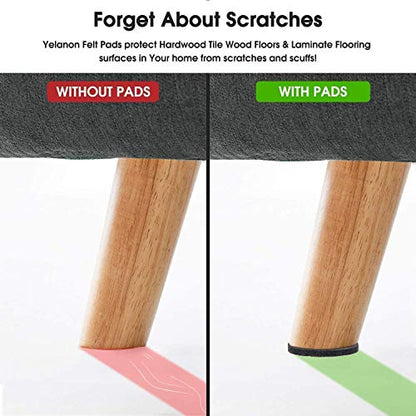 Felt Furniture Pads for Hardwood Floors -261 Pcs Premium Floor Protectors for Furniture, Felt Pads for Chair Legs, Black