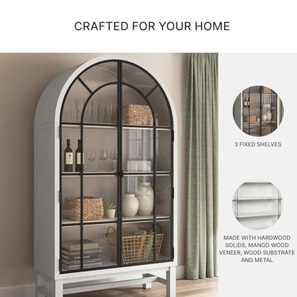 Signature Design by Ashley Basinger Display Cabinet, White Farmhouse, view 6