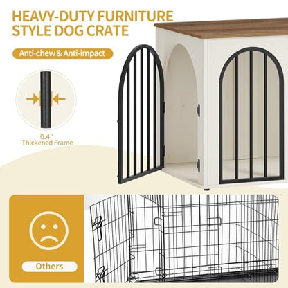 31.5'' Dog Crate Furniture,Dog Kennel Indoor for Small/Medium Dogs, view 7