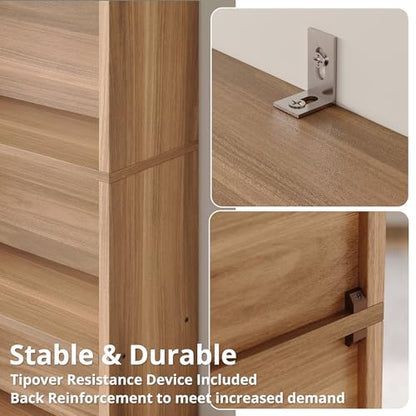 Bookshelves and Bookcases Floor Standing 6 Tiers Display Storage Shelves 70 in Tall Bookcase Home Decor Furniture for Home Office, Living Room, Bed Room