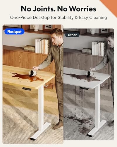 FLEXISPOT EN1 One-Piece Standing Desk, Electric Adjustable with 4 Memory Presets, view 4