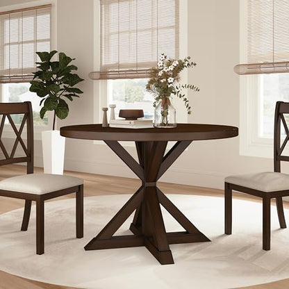 Windvale Cross-Buck Base Dining Table, Espresso