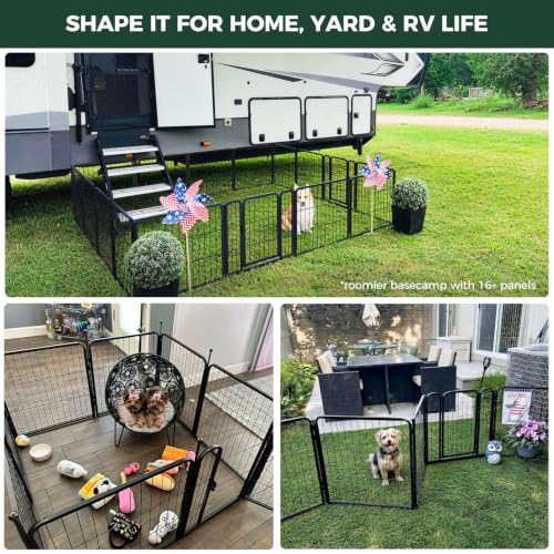Rollick Dog Playpen, Indoor, Yard & RV Camping, 24" H, 8 Panels, view 6