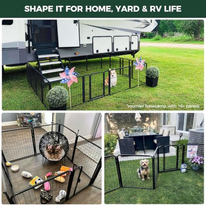 Rollick Dog Playpen, Indoor, Yard & RV Camping, 24" H, 8 Panels, view 6