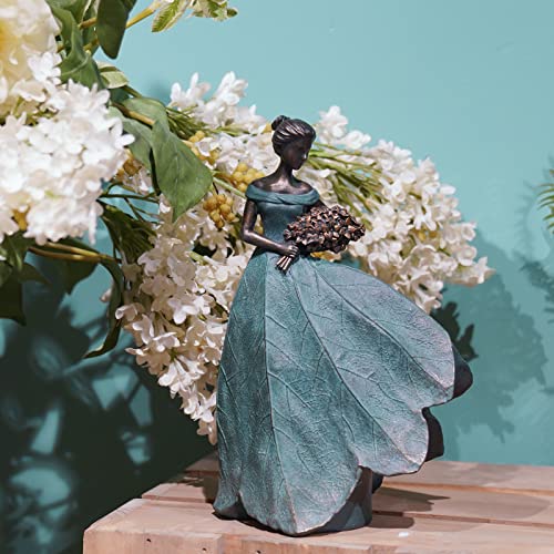 Fairy Statue Collection Home Decoration - Leaf Angel Girls Resin Modern Table Decor for Living Room Office Sculpture Decor for Women Indoor Rustic Figurines Gift 5 x 3 x 7.5 Inch