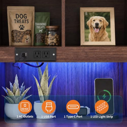 Dog Crate End Table with Storage, Wooden Kennel for Small Dogs & Puppies, view 3