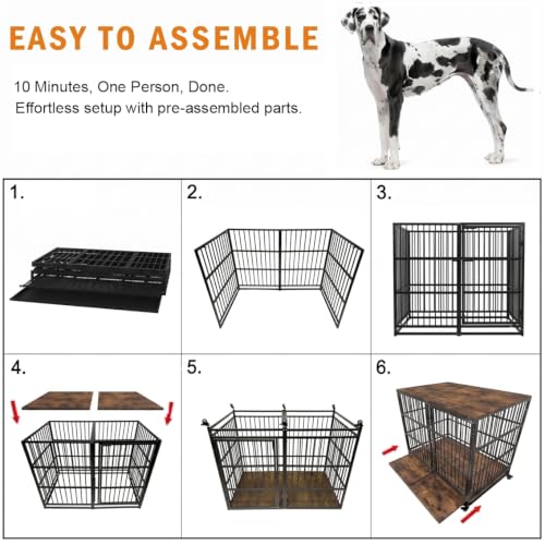 BOLDBONE 54'' Dog Crate Furniture, Dog Kennel Indoor for Large/Giant Dogs, view 5