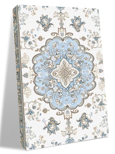 NuYeBiofx Retro Ethnic Floral Canvas Wall Art Prints,40"x28" Framed Picture Artwork Pattern Border Printed Canvas Oil Painting for Living Room Bedroom Office,Ready to Hang