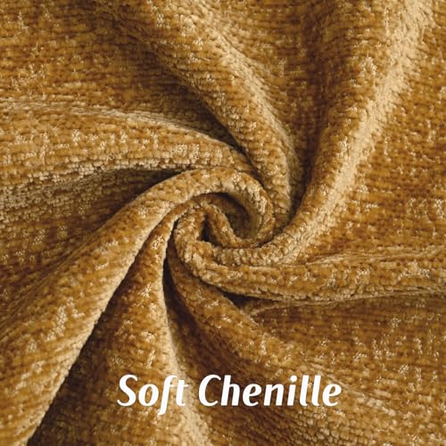 Tobacco Chenille Throw Pillow Covers 24x24 Inch Set of 2,Soft Cozy Bound Edge Design European Cushion Cover,Home Decor for Couch Bed Living Room
