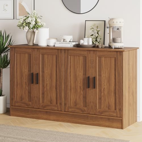 53" Rustic Brown Buffet Cabinet with Storage, view 4