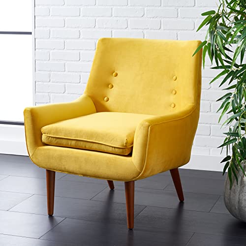 SAFAVIEH Home Collection Amina Mid-Century Modern Gold Velvet Accent Chair