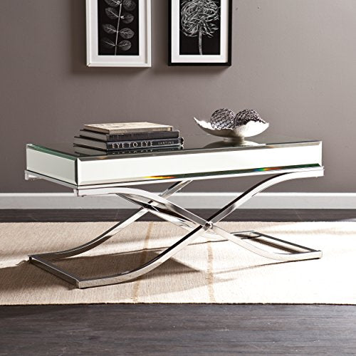 Ava Mirrored Coffee Table, Cocktail, Chrome