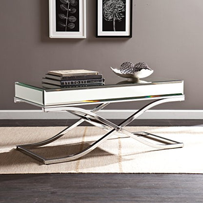 Ava Mirrored Coffee Table, Cocktail, Chrome