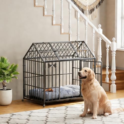 42" Heavy Duty XL Dog Crate, Indoor Steel Escape-Proof Kennel, view 8