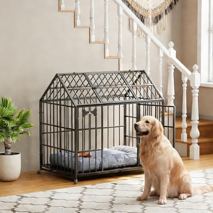 42" Heavy Duty XL Dog Crate, Indoor Steel Escape-Proof Kennel, view 8