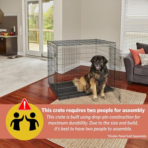 Solutions by Midwest 54-Inch Double Door Crate, Giant Breed Dogs, 100+ lbs, view 3