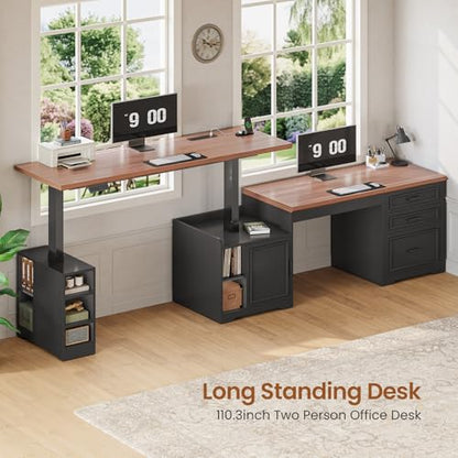 Farmhouse L Shaped Electric Standing Desk, view 5