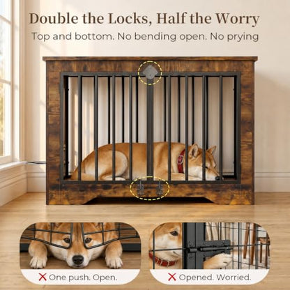 38 in Modern Farmhouse Dog Crate Furniture End Table, view 5