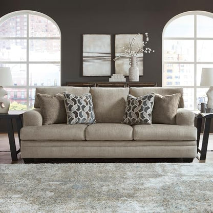 Signature Design by Ashley Stonemeade Contemporary Sofa Sleeper with Folding Gel Memory Foam Mattress, Reversible Cushions and 4 Accent Pillows, Queen, Light Brown