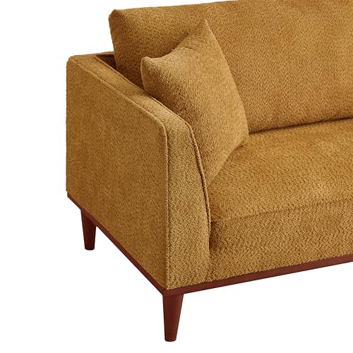 73" Indoor Chaise Lounge Chair with Ottoman, Upholstered Boucle Long Chaise, view 4