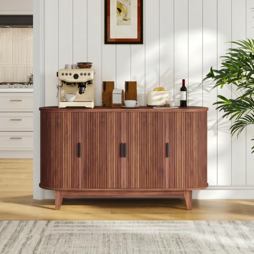 54.3" Sideboard Buffet Cabinet with Storage, Modern Fluted Sideboard Cabinet, view 7