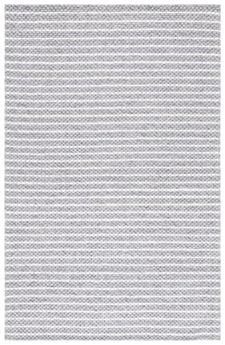 SAFAVIEH Area Rug 8x10 - Marbella Collection - Large - Grey & Ivory, Handmade Wool, Fringe Detail, Ideal for Living Room, Bedroom, Office, Dining Space (MRB207F)