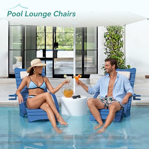 Pool Lounge Chairs Set of 2 with Armrest & Cupholder, 8-10 Shallow, view 4