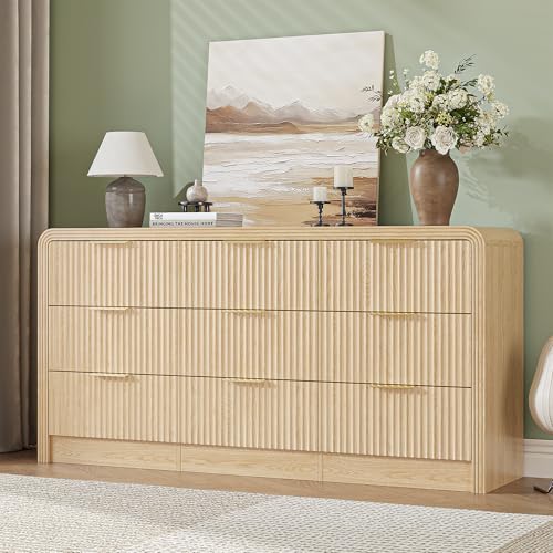 Fluted 9 Drawers Dresser, 63'' Wide Chest of Drawers for Bedroom, view 7