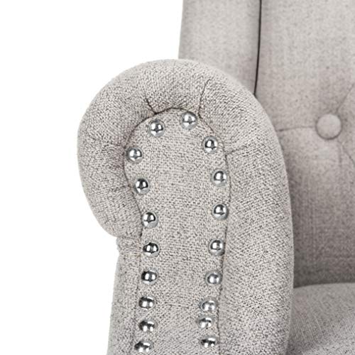 Safavieh Home Ian Grey Linen and Chrome Leg Swivel Office Chair