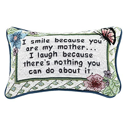 Manual 12.5 x 8.5-Inch Decorative Throw Pillow, I Smile I Laugh/Mother