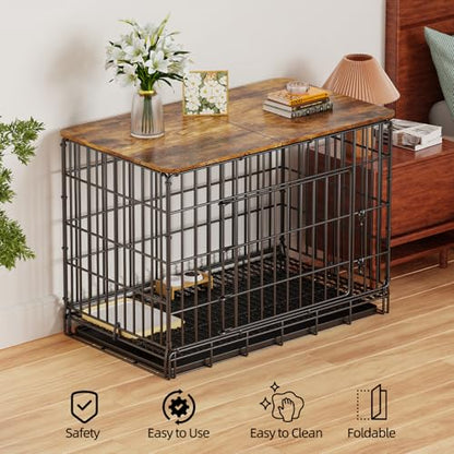 Dog Crate Topper for 36'' Dog Cage, Dog Kennel Topper Wood Countertop, view 5