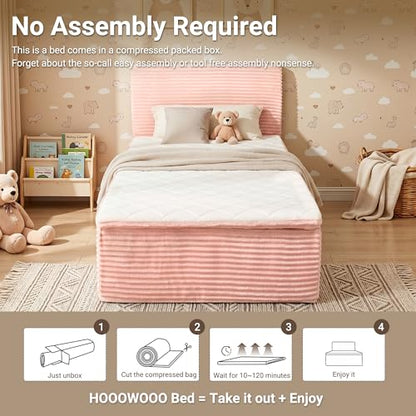Boneless Bed Frame with Mattress Twin Size, view 4