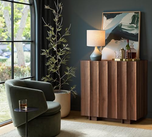 30.8" Fluted Sideboard Buffet Cabinet with Storage, Walnut, view 7