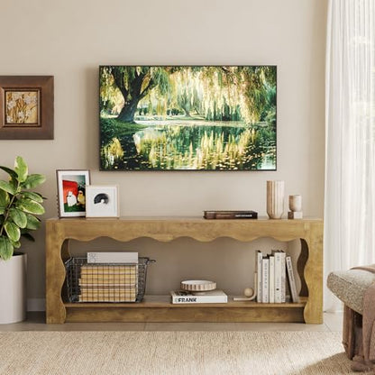 TV Stand for 65 Inch TV, Wooden Entertainment Center with Storage Cabinets, view 4