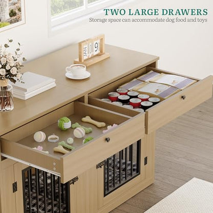 60 Inch Double Dog Crate Furniture for 2 Dogs, view 3