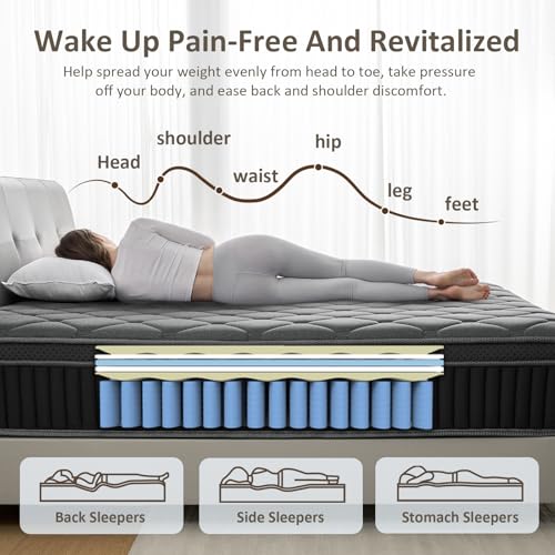 Queen Mattress, 12 Inch Hybrid Queen Size Mattress in a Box, view 5