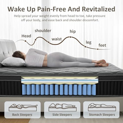 Queen Mattress, 12 Inch Hybrid Queen Size Mattress in a Box, view 5