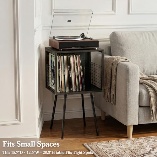 Record Player Stand with Storage Holds 100+ Vinyl Records, view 6