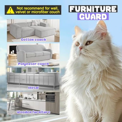 Large Cat Scratch Furniture Protector, 18 Pcs Clear Anti Cat Scratch Protector, Self-Adhesive Furniture Cat Scratch Protector, 17in
