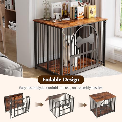 Dog Crate Furniture, No Assembly Heavy Duty Dog Kennel Indoor for Medium Dogs, view 8