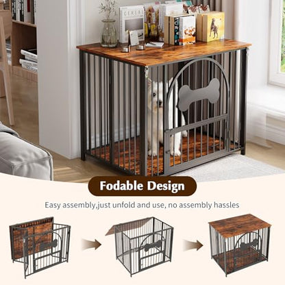 Dog Crate Furniture, No Assembly Heavy Duty Dog Kennel Indoor for Medium Dogs, view 8