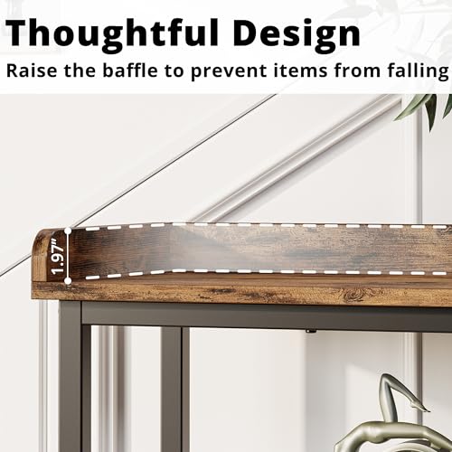Console Table, Sofa Table with Power Outlet, Farmhouse Hallway Table for Entryway, Living Room, Height Adjustable, Easy Assembly, Rustic Brown,55"