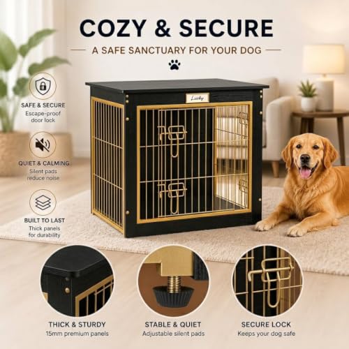 Dog Crate Furniture for Small/Medium Dog 28'' Wooden Dog Crate Indoor, view 6
